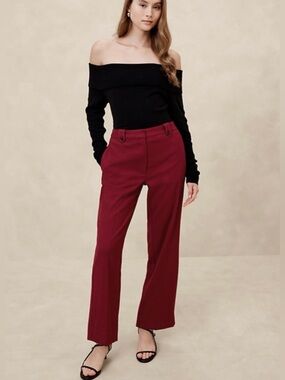 Banana Republic Red Flannel Straight Trouser Pants